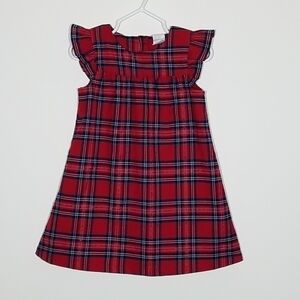 H&M Red Gold Shimmer Plaid Dress 1.5-2yrs